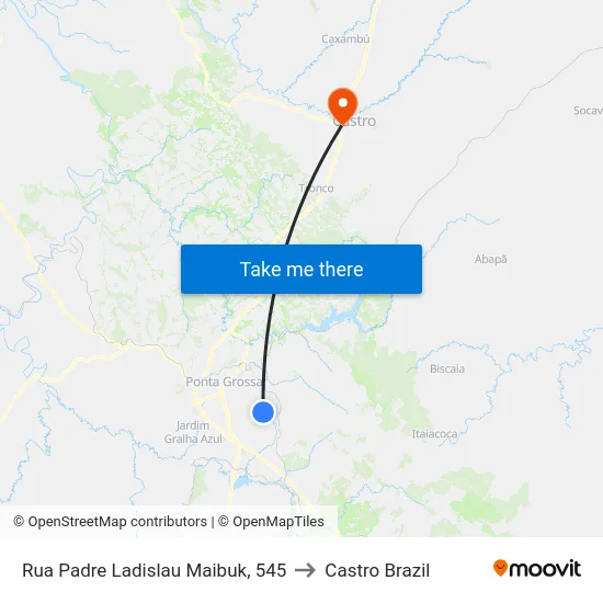 Rua Padre Ladislau Maibuk, 545 to Castro Brazil map