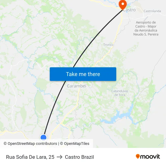 Rua Sofia De Lara, 25 to Castro Brazil map