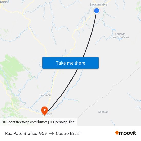 Rua Pato Branco, 959 to Castro Brazil map