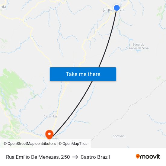 Rua Emílio De Menezes, 250 to Castro Brazil map