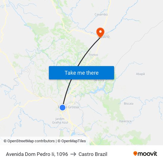 Avenida Dom Pedro Ii, 1096 to Castro Brazil map