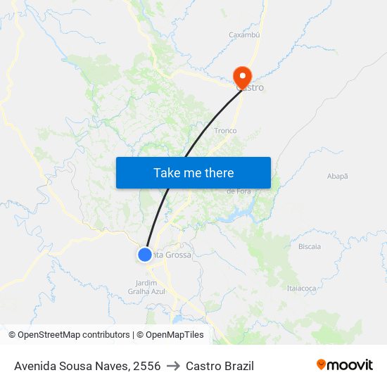 Avenida Sousa Naves, 2556 to Castro Brazil map
