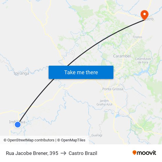 Rua Jacobe Brener, 395 to Castro Brazil map