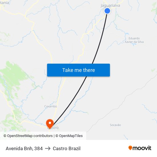 Avenida Bnh, 384 to Castro Brazil map