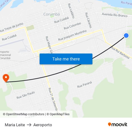 Maria Leite to Aeroporto map