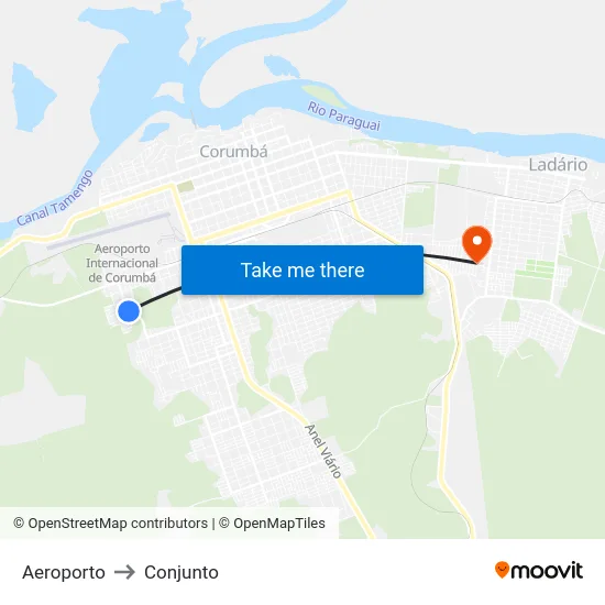 Aeroporto to Conjunto map