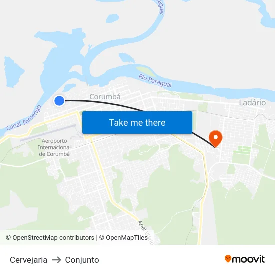 Cervejaria to Conjunto map