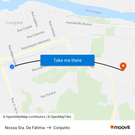 Nossa Sra. De Fátima to Conjunto map