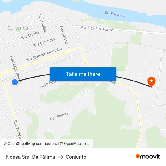 Nossa Sra. De Fátima to Conjunto map