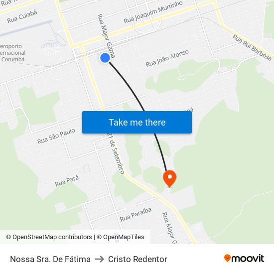 Nossa Sra. De Fátima to Cristo Redentor map