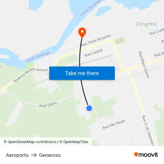 Aeroporto to Generoso map