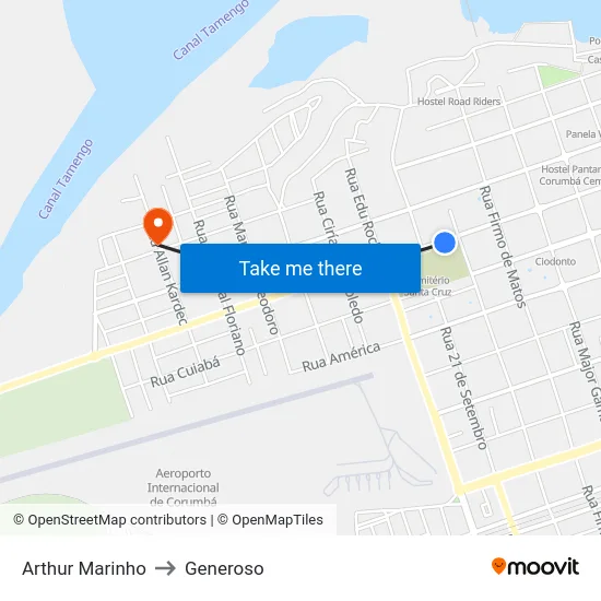 Arthur Marinho to Generoso map