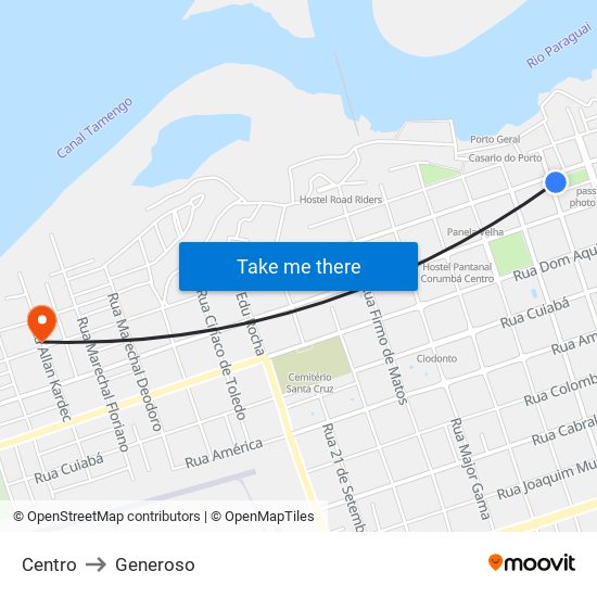 Centro to Generoso map