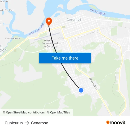 Guaicurus to Generoso map