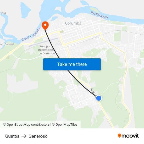 Guatos to Generoso map