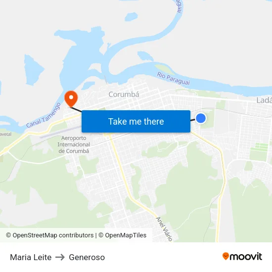 Maria Leite to Generoso map