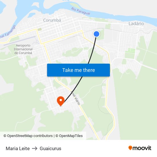 Maria Leite to Guaicurus map