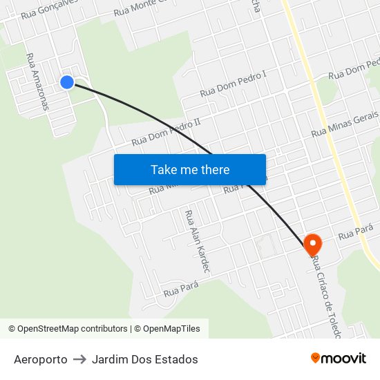 Aeroporto to Jardim Dos Estados map