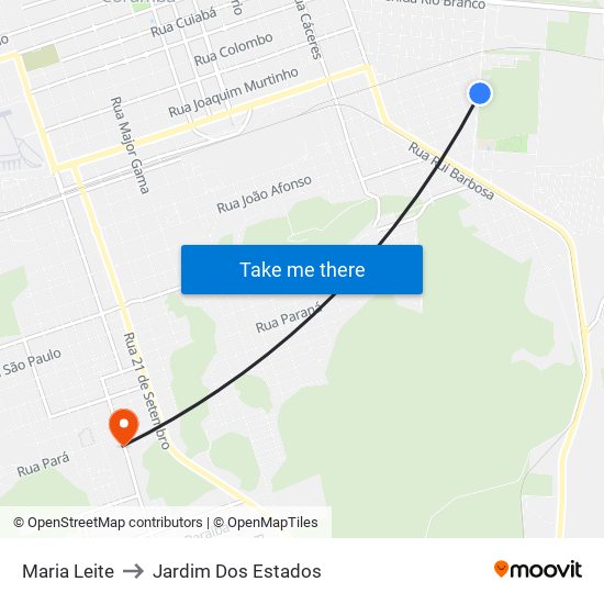 Maria Leite to Jardim Dos Estados map