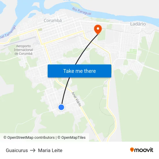 Guaicurus to Maria Leite map