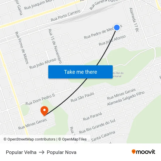 Popular Velha to Popular Nova map