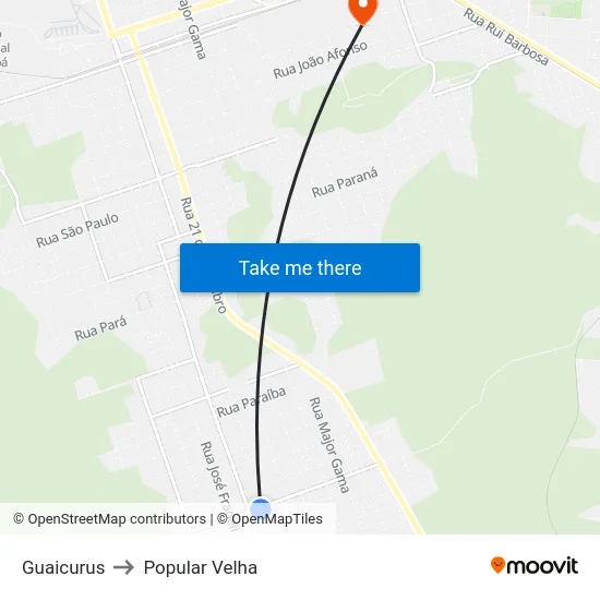 Guaicurus to Popular Velha map