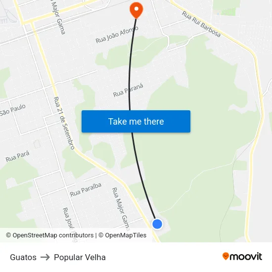 Guatos to Popular Velha map