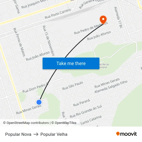 Popular Nova to Popular Velha map