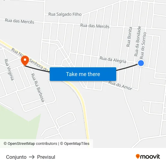 Conjunto to Previsul map