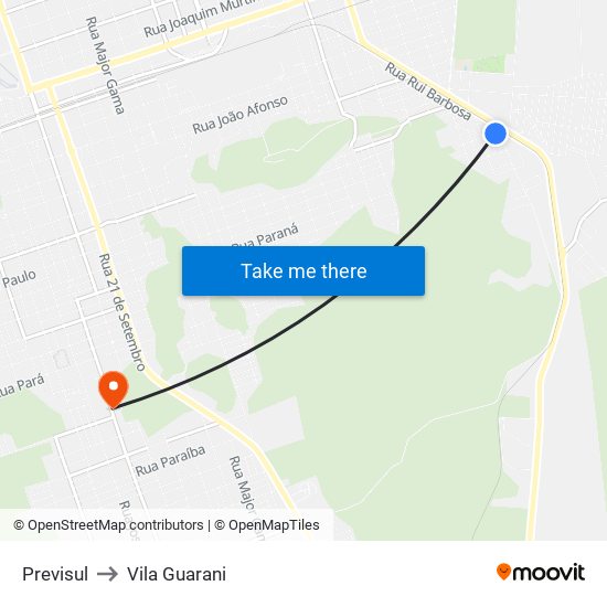 Previsul to Vila Guarani map