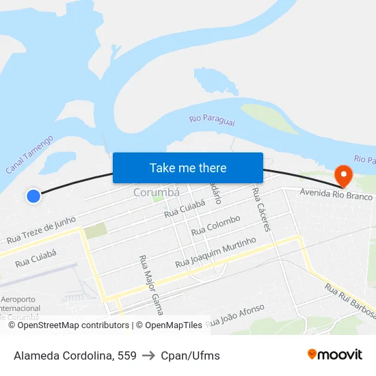 Alameda Cordolina, 559 to Cpan/Ufms map