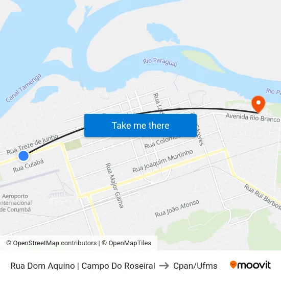 Rua Dom Aquino | Campo Do Roseiral to Cpan/Ufms map