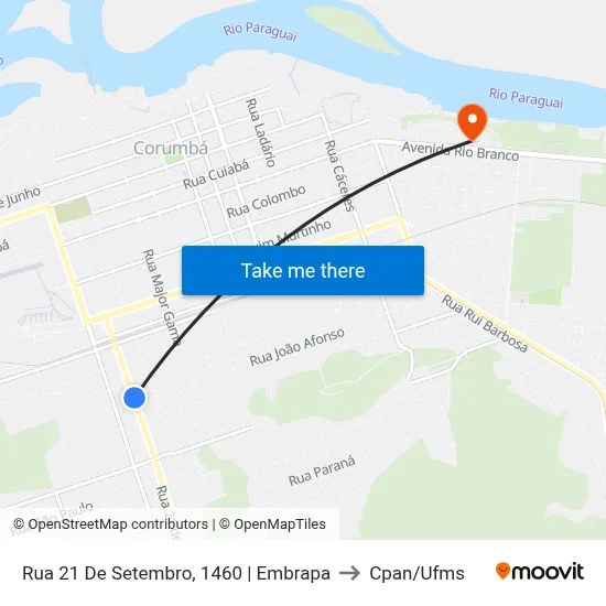 Rua 21 De Setembro, 1460 | Embrapa to Cpan/Ufms map