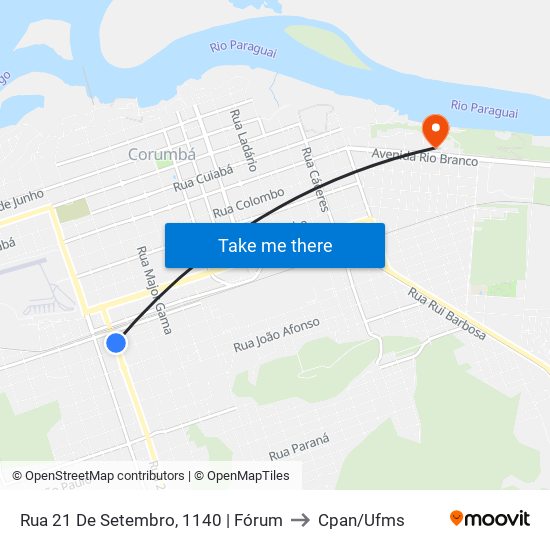 Rua 21 De Setembro, 1140 | Fórum to Cpan/Ufms map