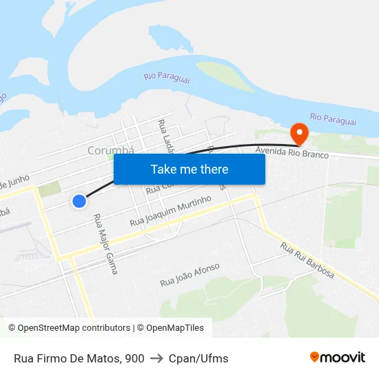 Rua Firmo De Matos, 900 to Cpan/Ufms map