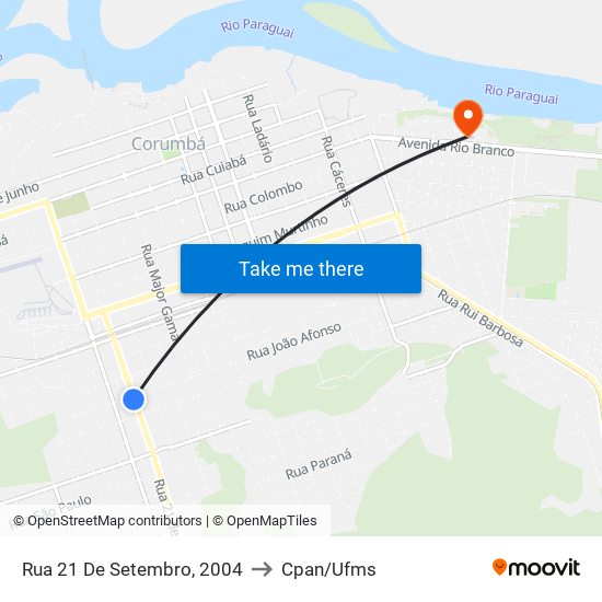 Rua 21 De Setembro, 2004 to Cpan/Ufms map