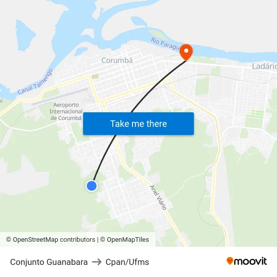 Conjunto Guanabara to Cpan/Ufms map