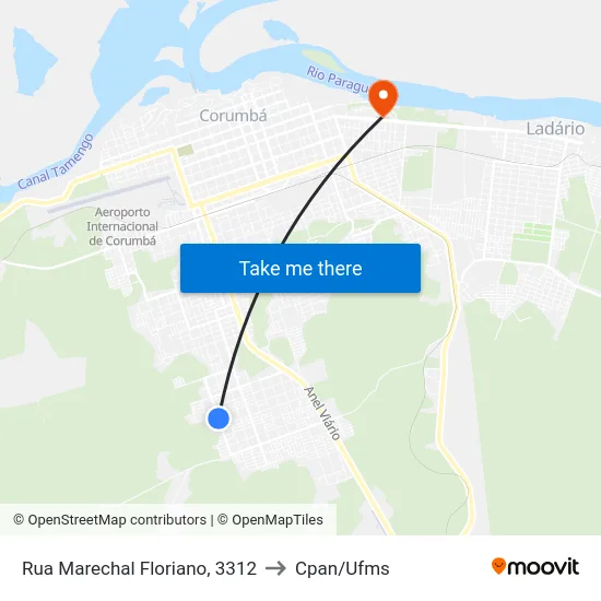 Rua Marechal Floriano, 3312 to Cpan/Ufms map