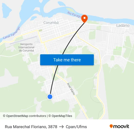 Rua Marechal Floriano, 3878 to Cpan/Ufms map
