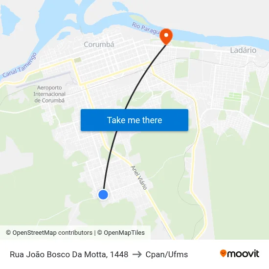 Rua João Bosco Da Motta, 1448 to Cpan/Ufms map