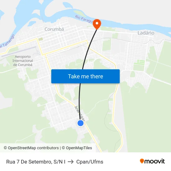 Rua 7 De Setembro, S/N I to Cpan/Ufms map