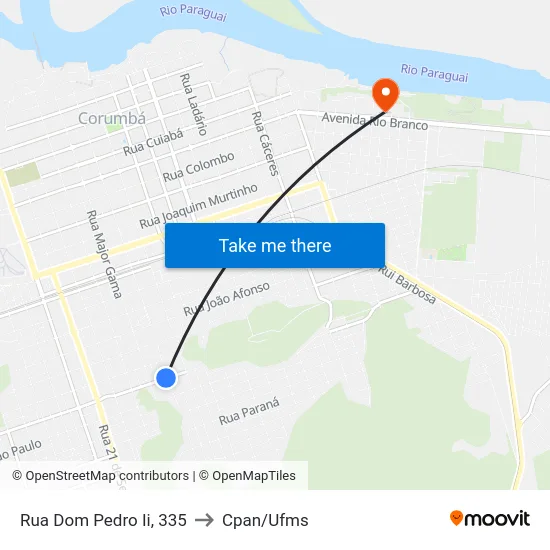 Rua Dom Pedro Ii, 335 to Cpan/Ufms map
