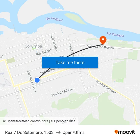 Rua 7 De Setembro, 1503 to Cpan/Ufms map