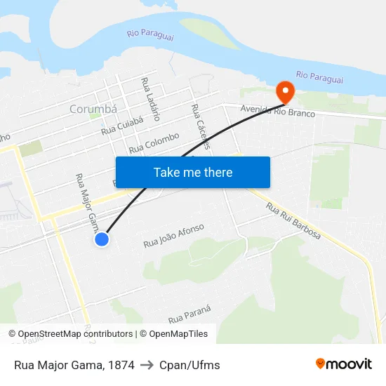 Rua Major Gama, 1874 to Cpan/Ufms map