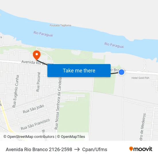 Avenida Rio Branco 2126-2598 to Cpan/Ufms map