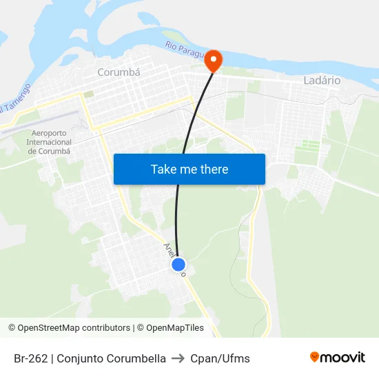 Br-262 | Conjunto Corumbella to Cpan/Ufms map