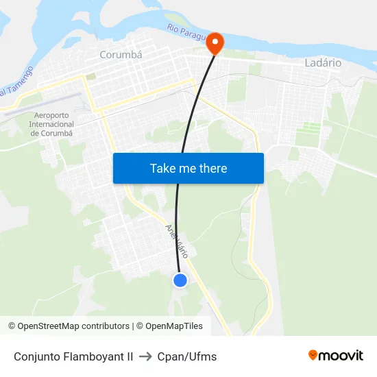 Conjunto Flamboyant II to Cpan/Ufms map