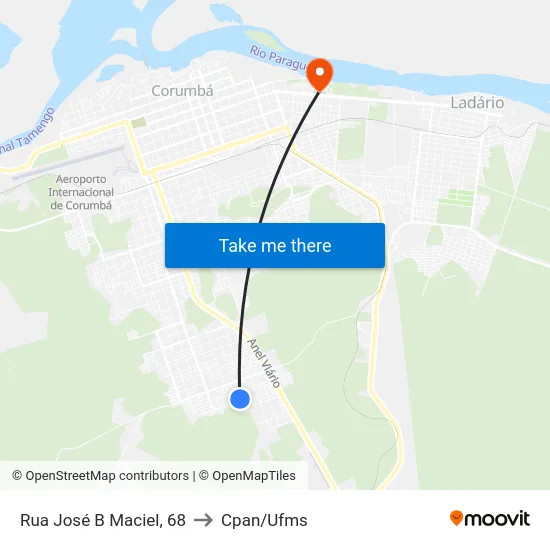 Rua José B Maciel, 68 to Cpan/Ufms map