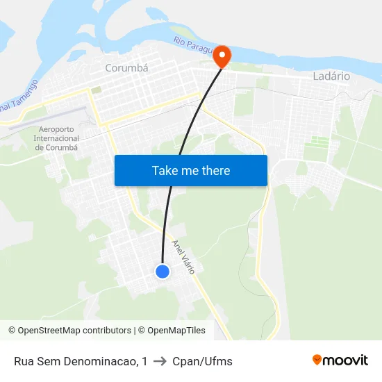 Rua Sem Denominacao, 1 to Cpan/Ufms map