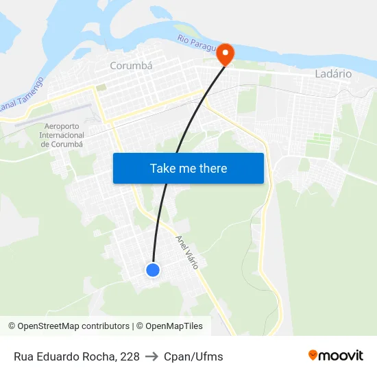 Rua Eduardo Rocha, 228 to Cpan/Ufms map